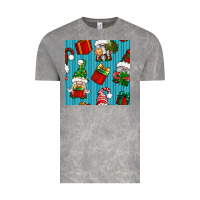 Cloud Rock christmas gnomes and gift box seamless pattern Vintage Tee - BundleAndBundleShop