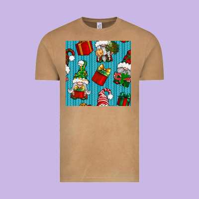Christmas Gnomes And Gift Box Seamless Pattern Vintage Tee Designed By Bundleandbundleshop