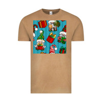 Vintage Camel christmas gnomes and gift box seamless pattern Vintage Tee - BundleAndBundleShop