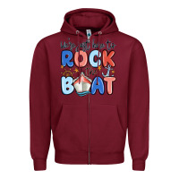 Burgundy were just here to rock the boat Zipper Hoodie - MaliasSmallBusiness