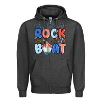 Charcoal Heather were just here to rock the boat Zipper Hoodie - MaliasSmallBusiness