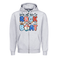 Heather Grey were just here to rock the boat Zipper Hoodie - MaliasSmallBusiness