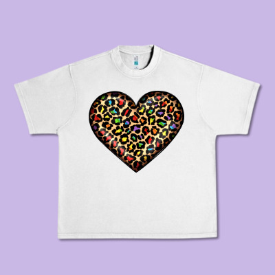 Pride Leopard Heart Urban Heavy Tee Designed By Jahusdesignshop