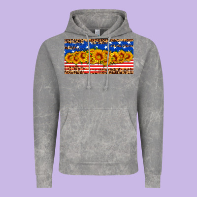 Usa Flag Sunflowers License Plate Vintage Hoodie Designed By Hra Design Shop