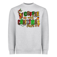 Heather Grey coffee and christmas cheer Heavyweight Sweatshirt - AdoDesignShop