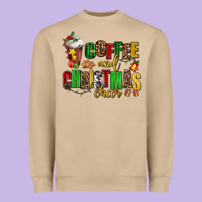 Coffee And Christmas Cheer Heavyweight Sweatshirt Designed By Adodesignshop