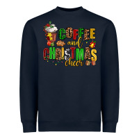 Navy coffee and christmas cheer Heavyweight Sweatshirt - AdoDesignShop