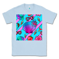 Dusty Blue sea shell Classic Tee - BundleAndBundleShop