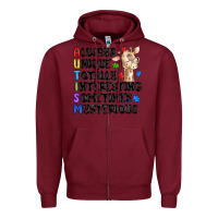 Burgundy always unique autism Zipper Hoodie - MaliasSmallBusiness