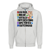 Dove Grey always unique autism Zipper Hoodie - MaliasSmallBusiness