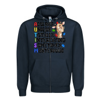 Navy always unique autism Zipper Hoodie - MaliasSmallBusiness