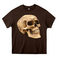 Chocolate Brown skull Heavy Core Tee - Artiststas