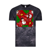 Cloud Black christmas snowman and trees seamless pattern Vintage Tee - BundleAndBundleShop