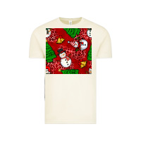 Vintage Arctic christmas snowman and trees seamless pattern Vintage Tee - BundleAndBundleShop