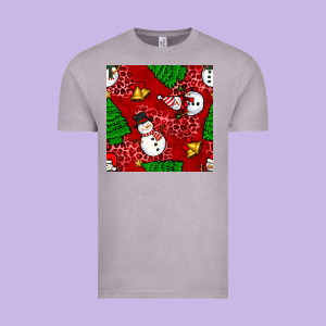 Christmas Snowman And Trees Seamless Pattern Vintage Tee Designed By Bundleandbundleshop
