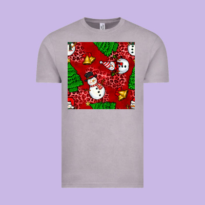 Christmas Snowman And Trees Seamless Pattern Vintage Tee Designed By Bundleandbundleshop