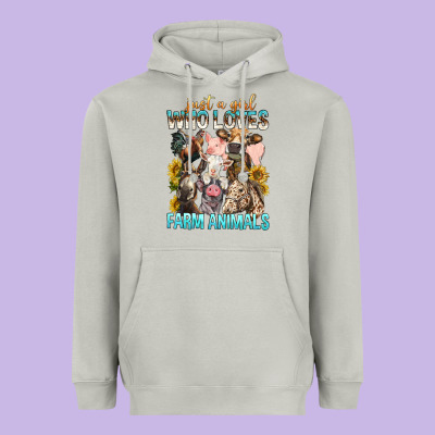 Just A Girl Who Loves Farm Animals Heavyweight Hoodie Designed By Bundleandbundleshop