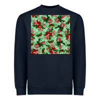 Navy christmas candy cane seamless pattern Heavyweight Sweatshirt - BundleAndBundleShop