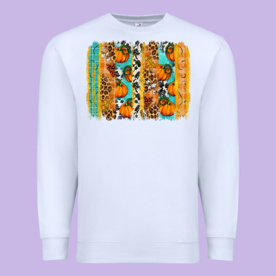 Fall Pumpkin Brushstroke Premium Sweatshirt Designed By Bundleandbundleshop