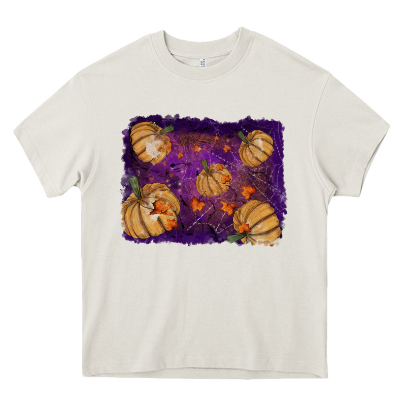 Halloween Pumpkin Cobweb Background Heavy Core Tee by RanaPortraitStore | Teevron