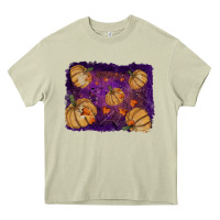 Mossy Halloween Pumpkin Cobweb Background Heavy Core Tee - RanaPortraitStore