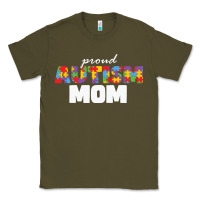 Army Green LIL Autism Mom Classic Tee - CowhideDigitalArt
