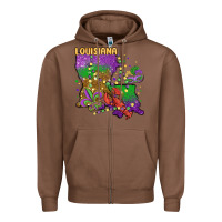 Chestnut mardi gras louisiana map Zipper Hoodie - MaliasSmallBusiness