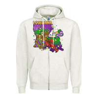 Oatmeal Heather mardi gras louisiana map Zipper Hoodie - MaliasSmallBusiness