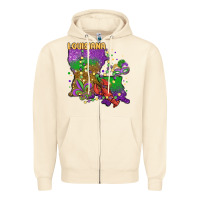 Sandshell mardi gras louisiana map Zipper Hoodie - MaliasSmallBusiness