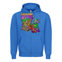 True Royal mardi gras louisiana map Zipper Hoodie - MaliasSmallBusiness