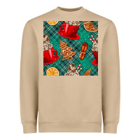 Mushroom christmas hot chocolate and cookie seamless pattern Heavyweight Sweatshirt - BundleAndBundleShop