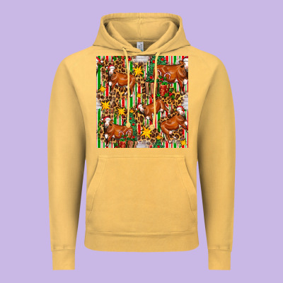 Christmas Leopard Cow With Gift Boxes Vintage Hoodie Designed By Fadigitalartstudio