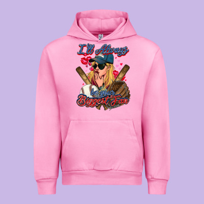I'll Always Be Your Biggest Fan Baseball Urban Hoodie Designed By Howdyjamesfarm