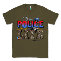 Army Green police life Classic Tee - AdoDesignShop
