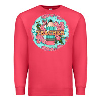 Cardinal teacher floral pencil round earring Premium Sweatshirt - BundleAndBundleShop