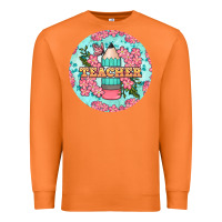 Carrot teacher floral pencil round earring Premium Sweatshirt - BundleAndBundleShop