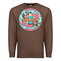 Chestnut teacher floral pencil round earring Premium Sweatshirt - BundleAndBundleShop
