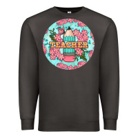 Smoke teacher floral pencil round earring Premium Sweatshirt - BundleAndBundleShop