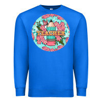 True Royal teacher floral pencil round earring Premium Sweatshirt - BundleAndBundleShop