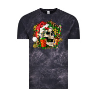 Cloud Black christmas skull and gift Vintage Tee - AdoDesignShop