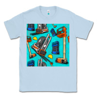 Dusty Blue construction vehicles Classic Tee - BundleAndBundleShop
