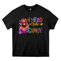 Black I herd there would be candy Heifer Heavy Core Tee - RanaPortraitStore