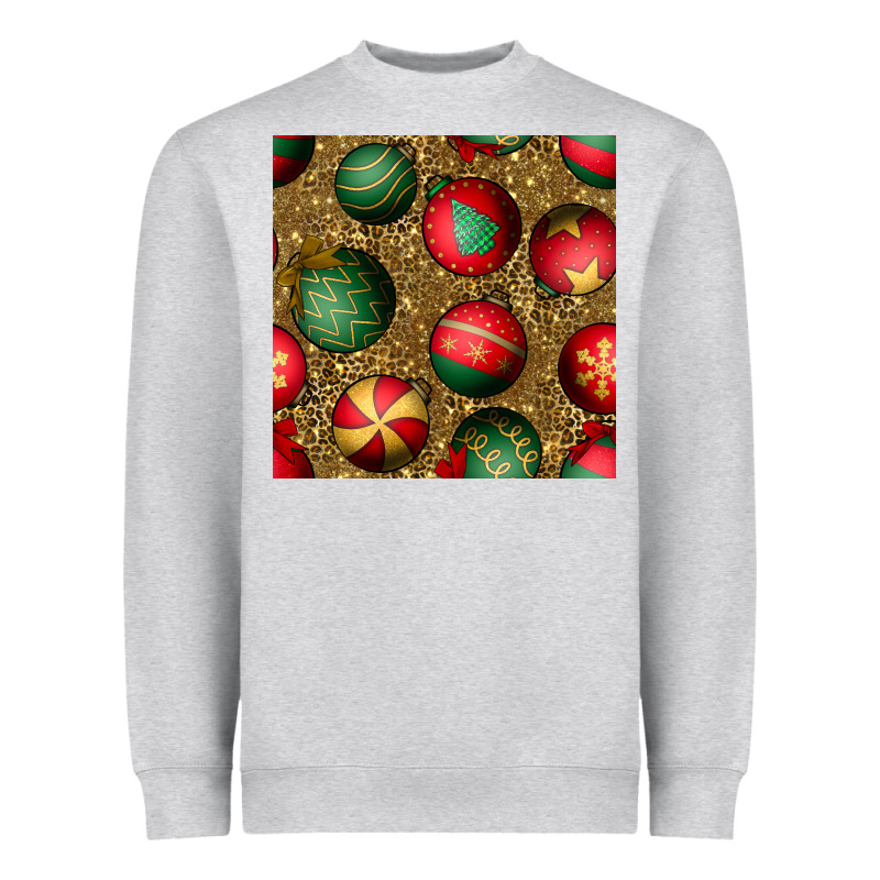 Christmas Ornaments And Leopard Seamless Pattern Heavyweight Sweatshirt by BundleAndBundleShop | Teevron