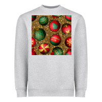 Heather Grey christmas ornaments and leopard seamless pattern Heavyweight Sweatshirt - BundleAndBundleShop