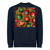 Navy christmas ornaments and leopard seamless pattern Heavyweight Sweatshirt - BundleAndBundleShop