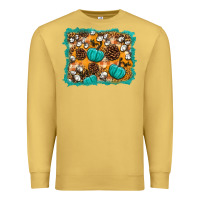 Antique Gold fall pumpkin distressed background Premium Sweatshirt - BundleAndBundleShop