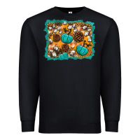 Black fall pumpkin distressed background Premium Sweatshirt - BundleAndBundleShop