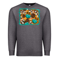 Charcoal Heather fall pumpkin distressed background Premium Sweatshirt - BundleAndBundleShop