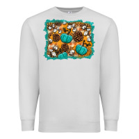 Dove Grey fall pumpkin distressed background Premium Sweatshirt - BundleAndBundleShop