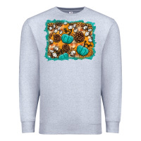 Heather Grey fall pumpkin distressed background Premium Sweatshirt - BundleAndBundleShop